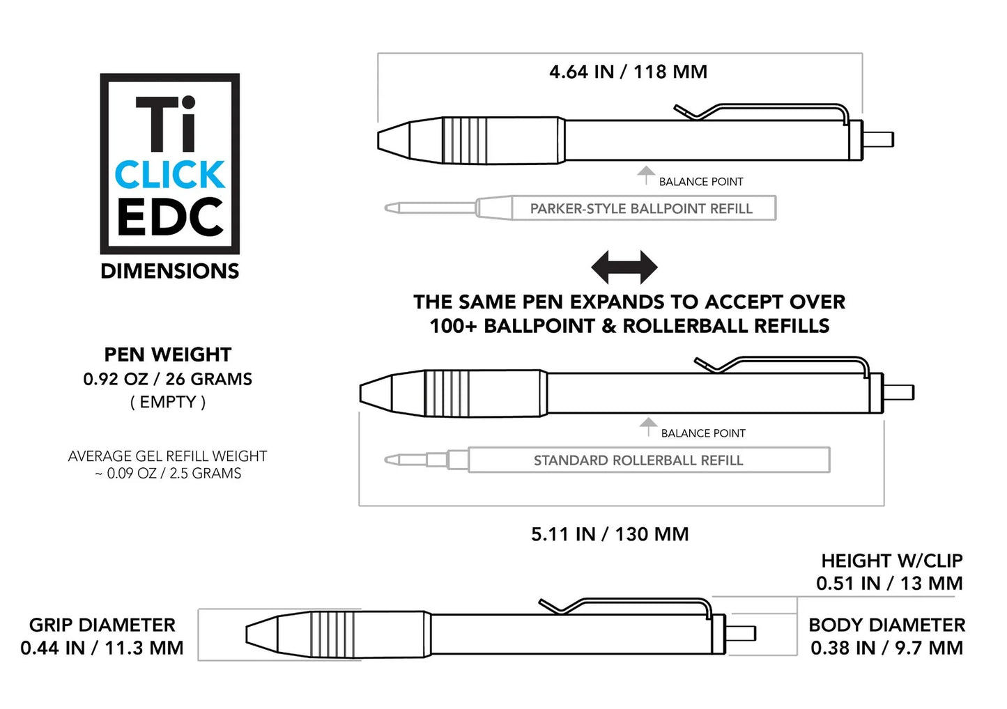 Titanium Click EDC Pen